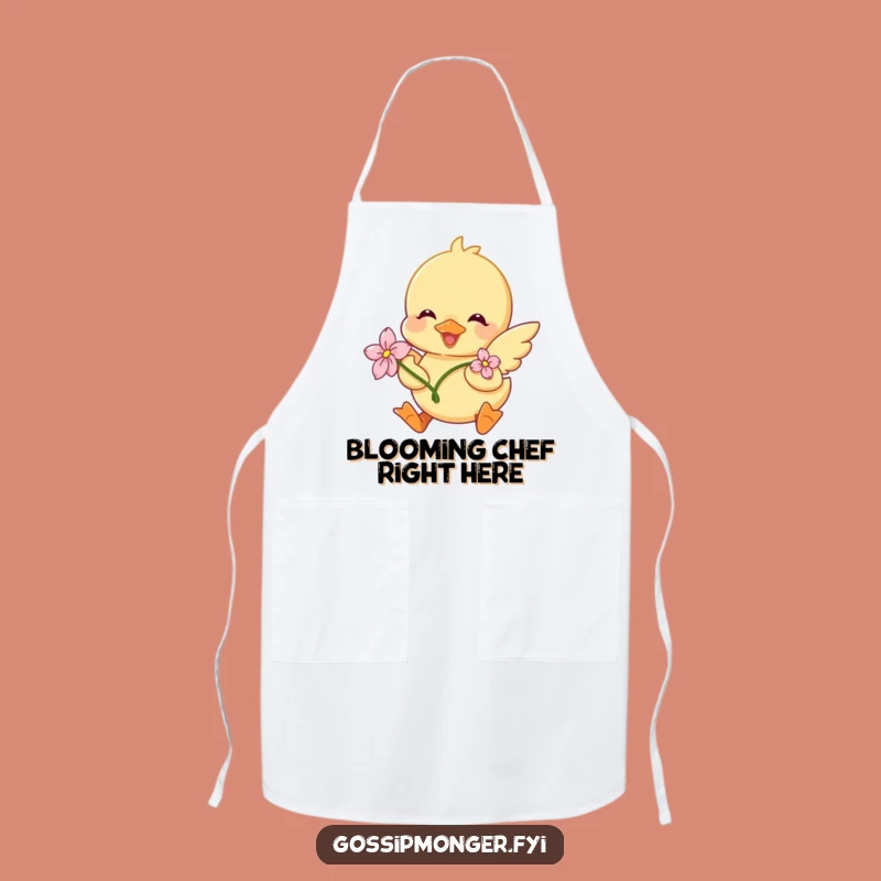 Funny Duckling Flower Apron: Cook with Joyful, Fluttering Charm in the Kitchen