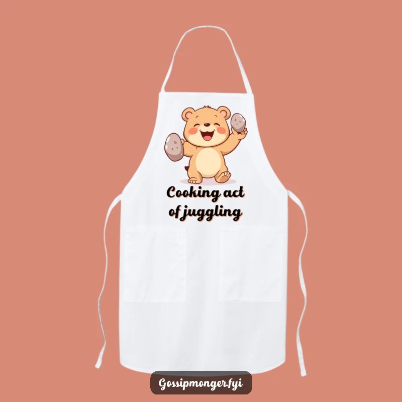 Funny Bear Apron, Juggling Chef Cub, Hilarious Cooking Gift!