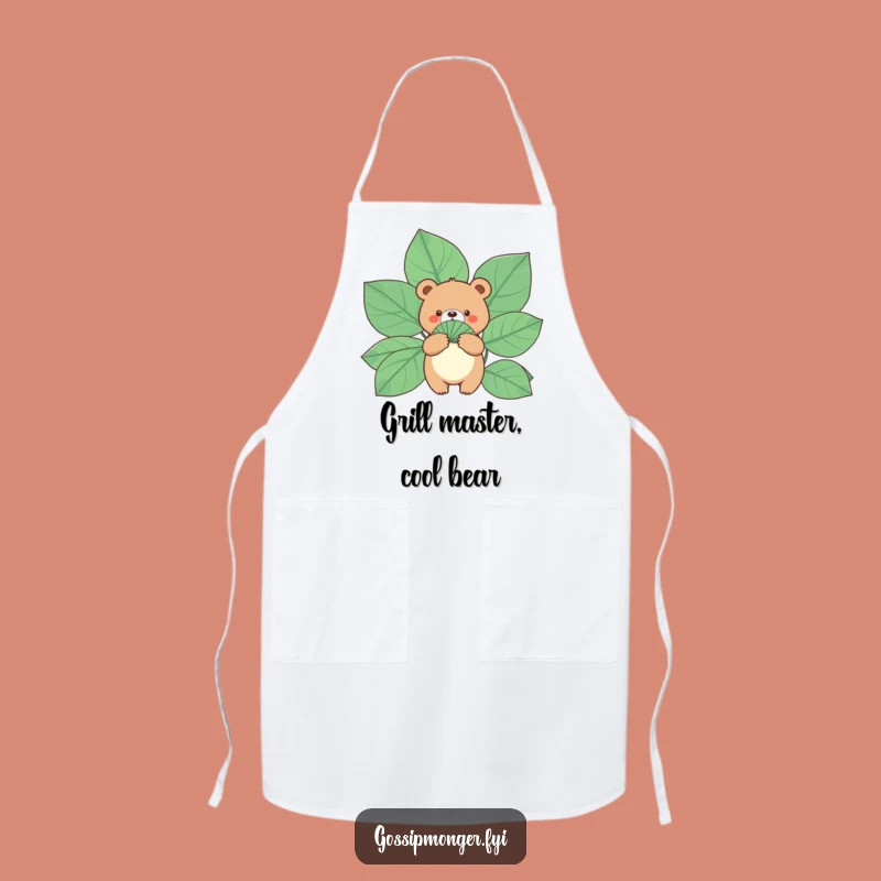 Funny Bear Leaf Fan Apron - Kitchen Cool Chef Funny Gift
