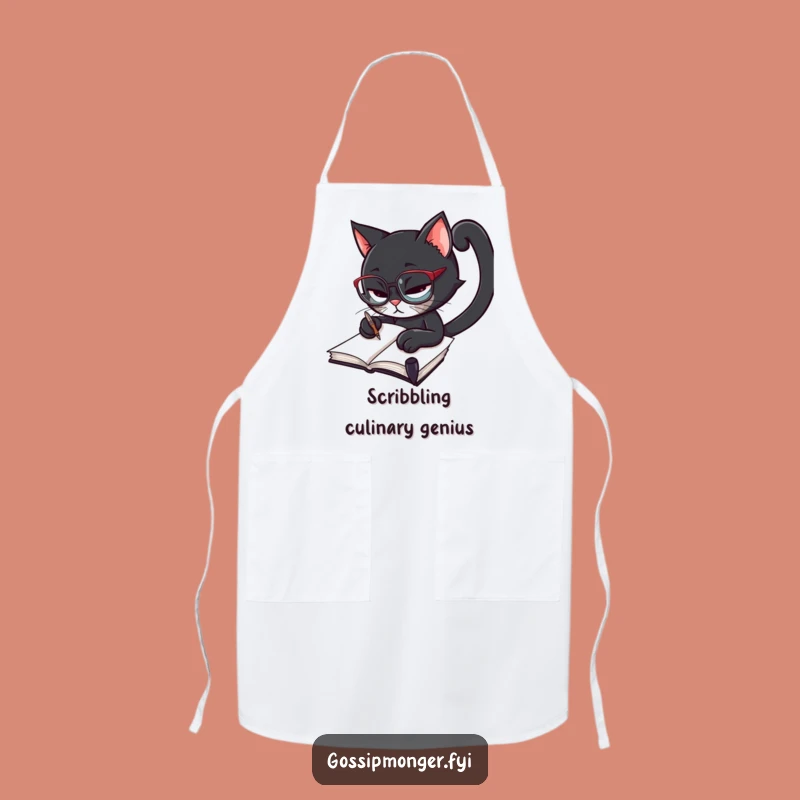 Funny Chef Cat Apron: Witty Kitchen Wear For Culinary Writers