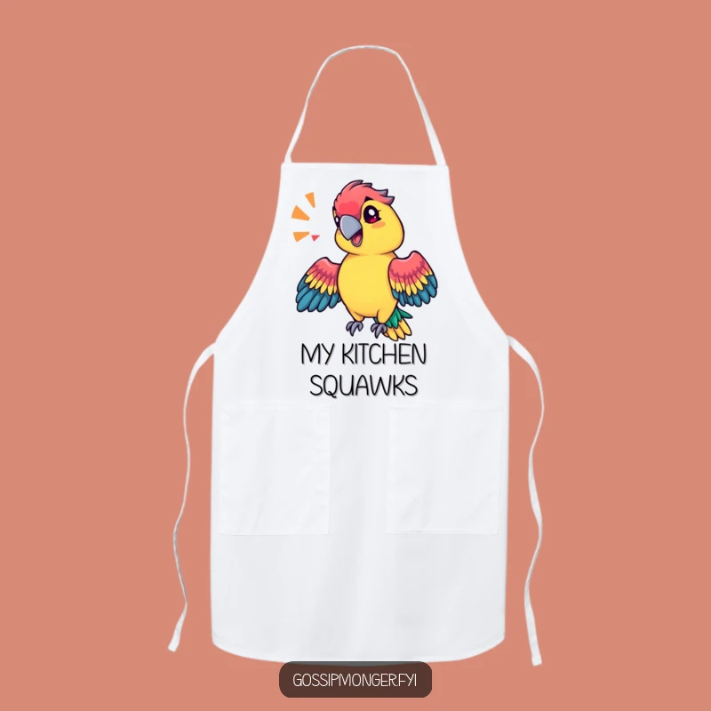 Funny Chef Parrot Apron: Vibrant Kitchen Wear For Loud Cooks