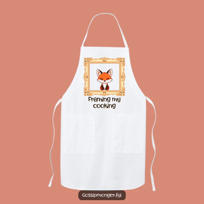 Funny Fox Frame Apron: Chef's Whimsical Wear For Playful Cooks