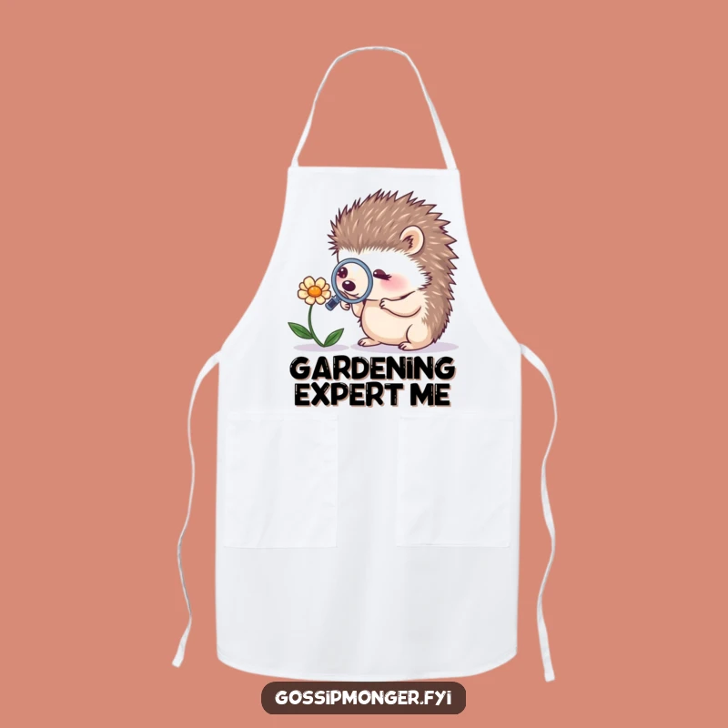 Funny Hedgehog Magnifying Flower Apron - Hilarious Gardener's Gift