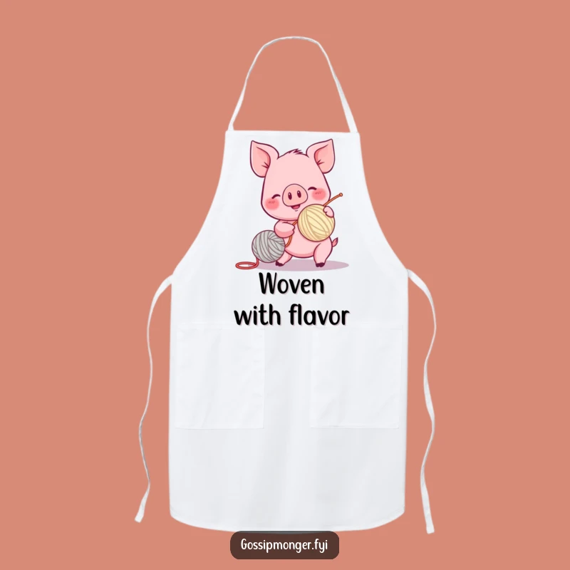 Funny Piglet Apron - Yarn Ball Spinning Kitchen Character Gift