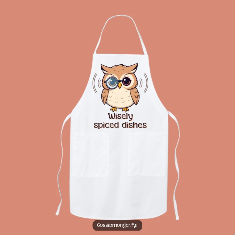 Funny Owl Apron - Monocle Listening Kitchen Character Gift
