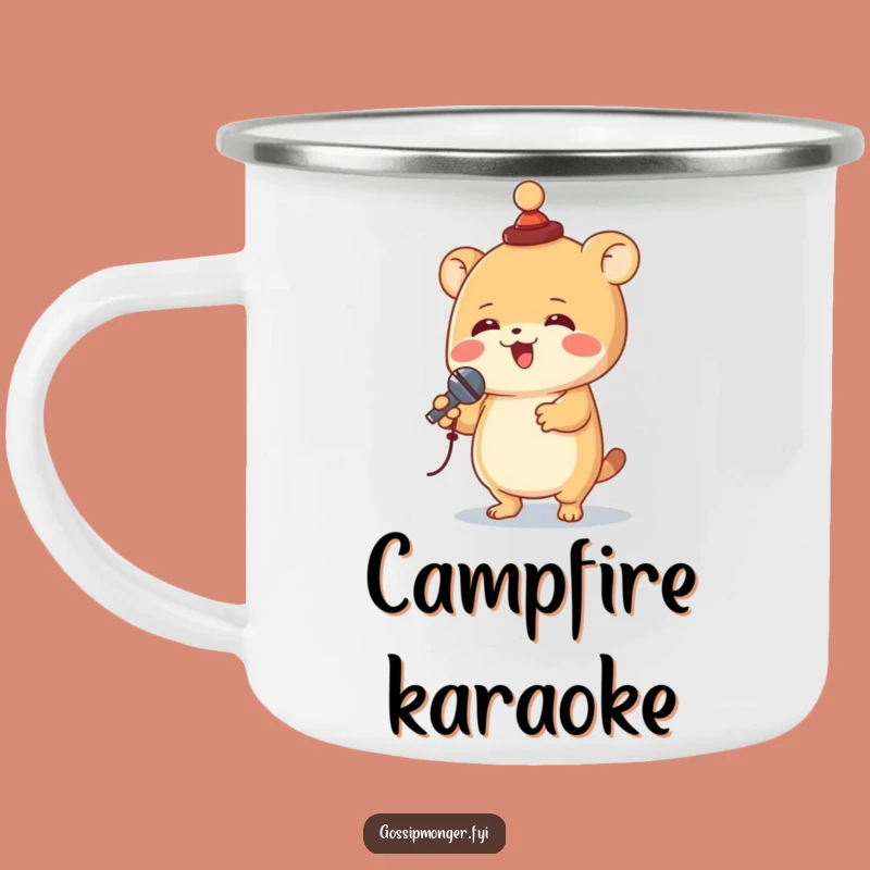 Funny Singing Creature Camping Mug - Adventure-Ready Humorous Performer Cup