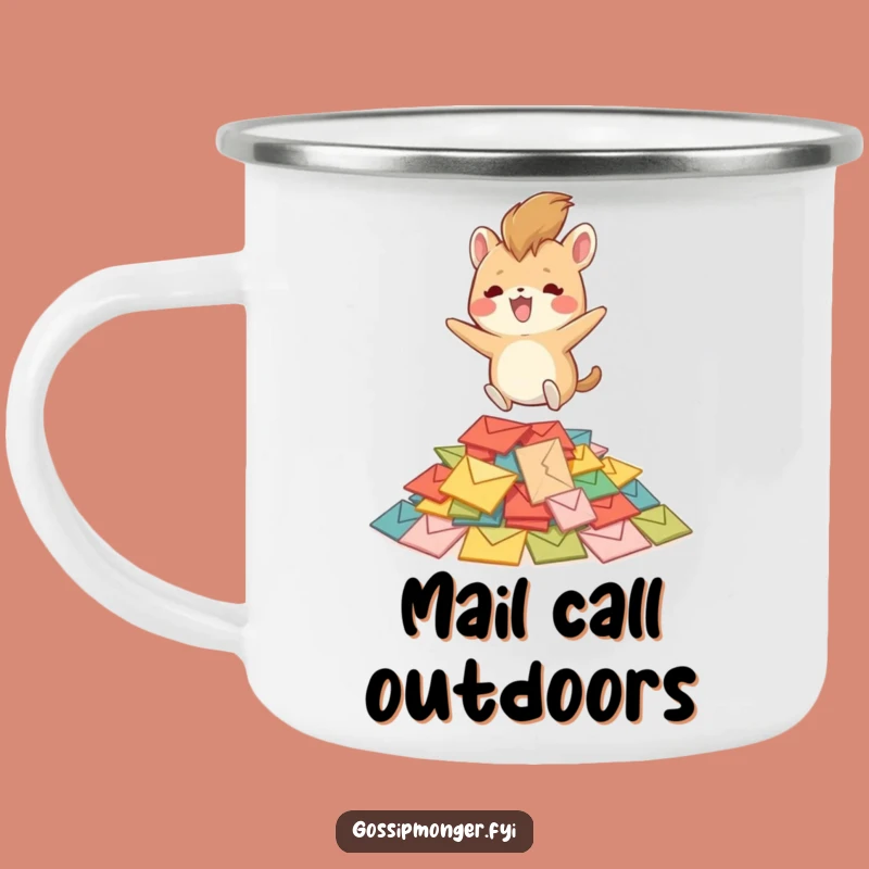 Funny Bouncing Creature Camping Mug - Adventure-Ready Humorous Mail Lover's Cup