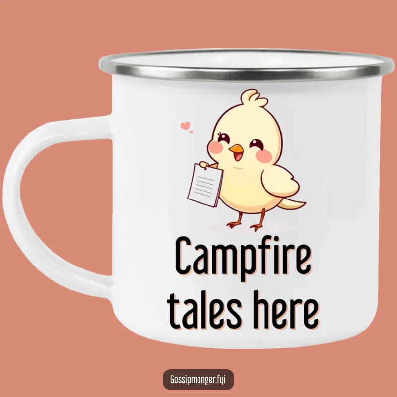Funny Gossiping Bird Camping Mug - Share Stories Outdoors