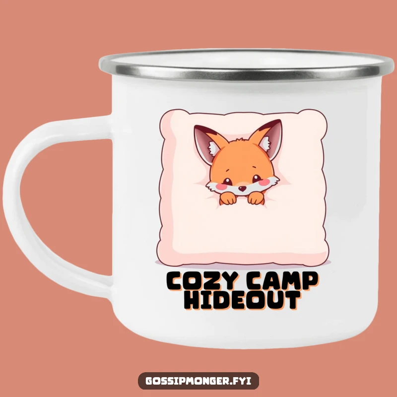 Funny Kawaii Fox Camping Mug: Shy Outdoors, Perfect Funny Gift