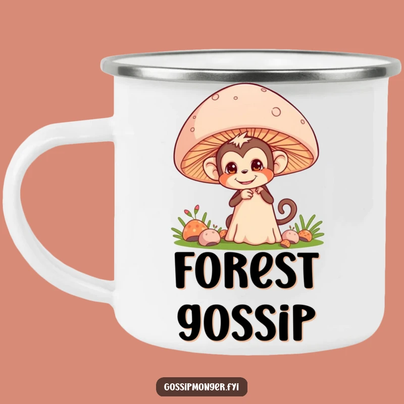 Funny Monkey Camping Mug: Mischievous Mushroom Spy Mug, Adventurous Primate Gift