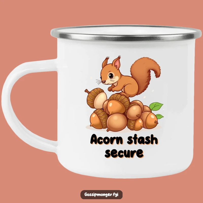 Funny Squirrel Acorns Camping Mug: Durable Curious Balance, Perfect Funny Gift for Outdoors