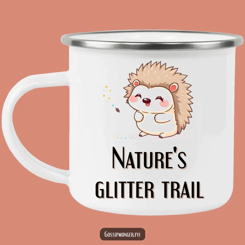 Funny Hedgehog Camping Mug: Durable Sparkle Drinkware, Great Funny Gift
