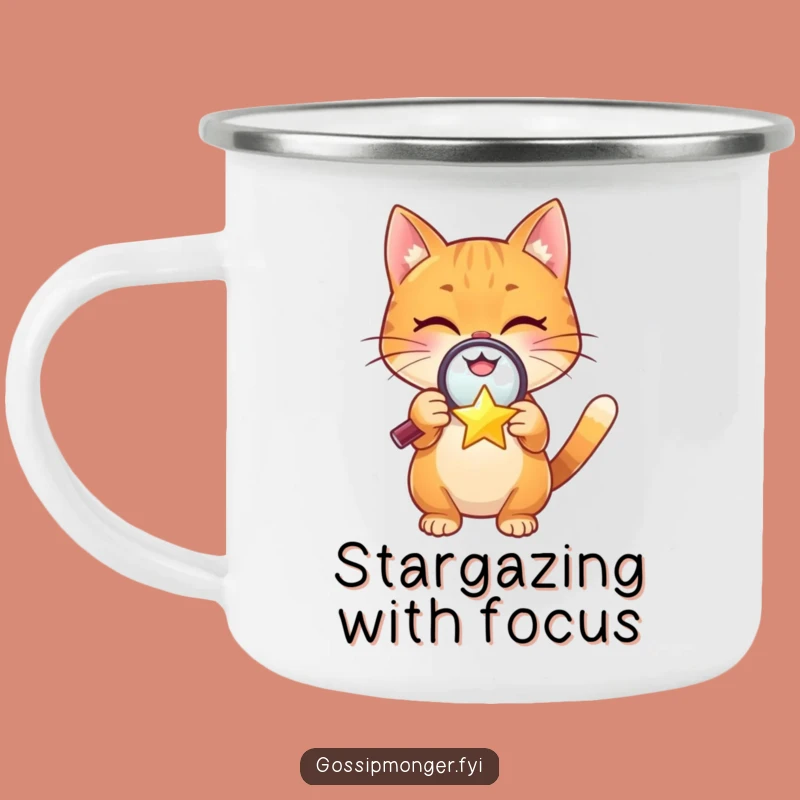 Funny Cat Camping Mug: Cosmic Curiosity, A Hilarious Gift for Adventurers