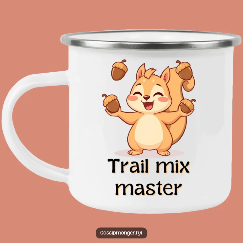 Funny Squirrel Camping Mug: Enjoy Drinks with Acorn Juggling Adventures