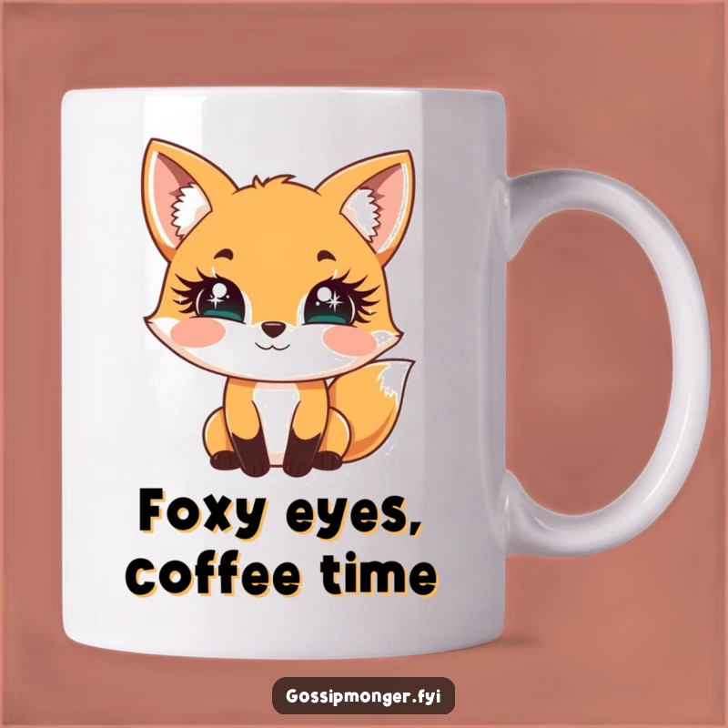Funny Fox Sparkle Lashes Mug - Flirty Animal Fun Gift