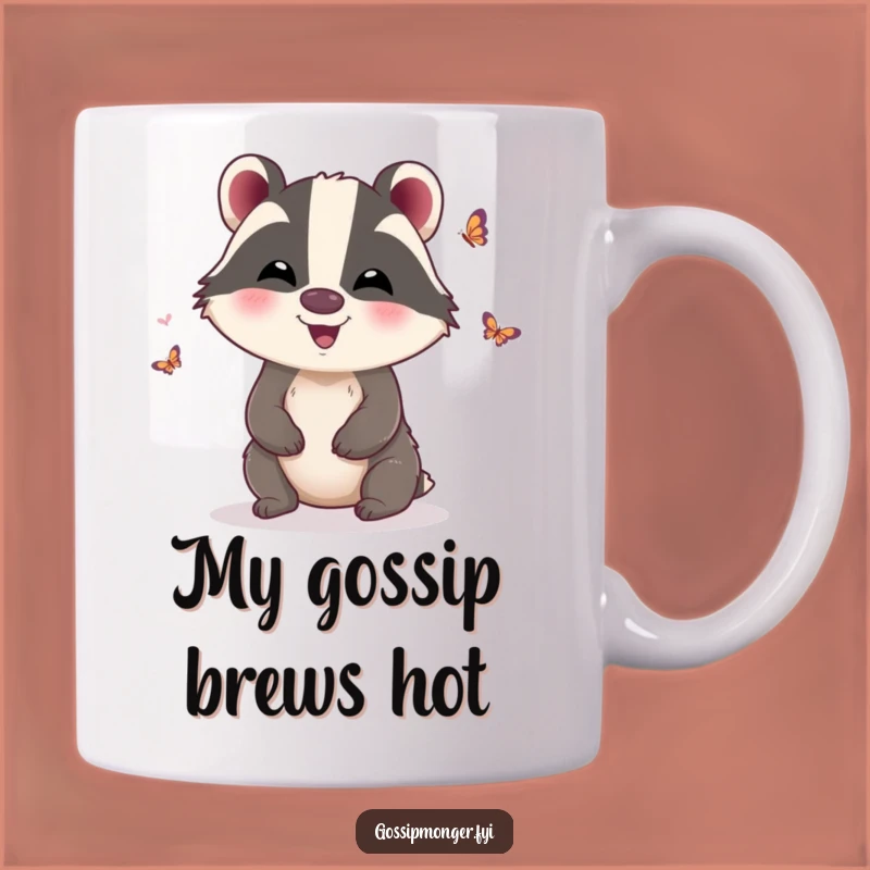 Funny Badger Butterfly Wings Mug: Giggling Gossip, Perfect Funny Gift