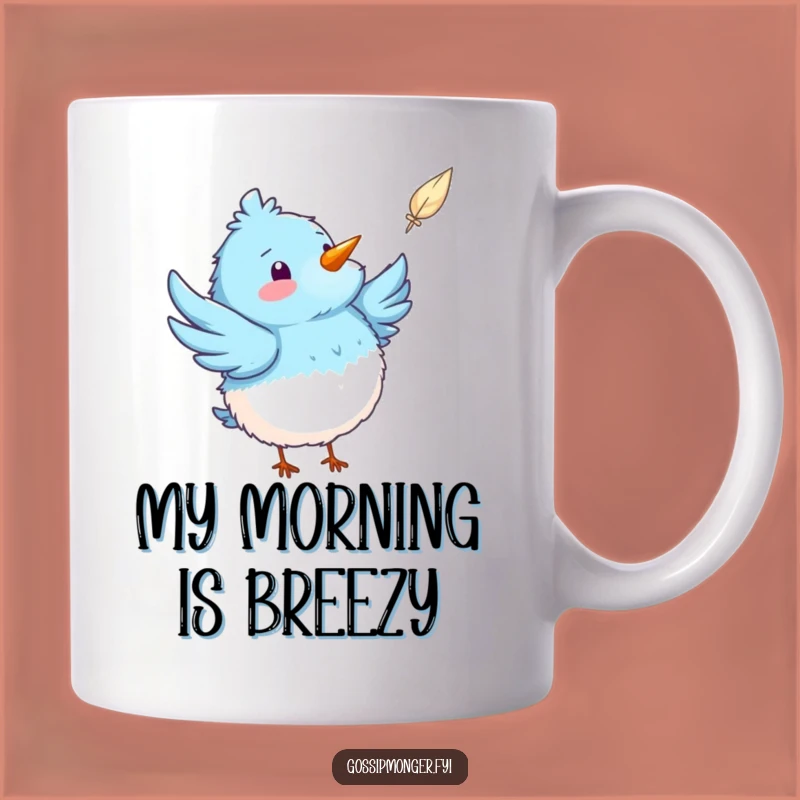 Funny Bird Brain Mug: Delightful Feather Chase for a Joyful Morning