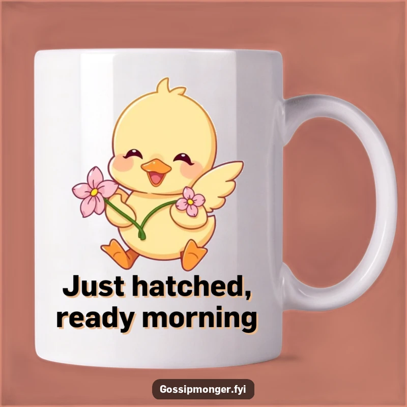 Funny Duckling Flower Mug: Adorable Fluttering Character Gift for Joyful Mornings