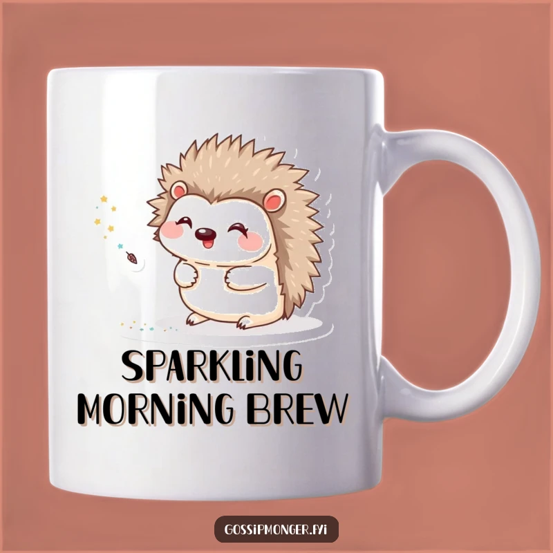 Funny Hedgehog Glitter Mug: Sparkly Quill Design, Perfect Funny Gift