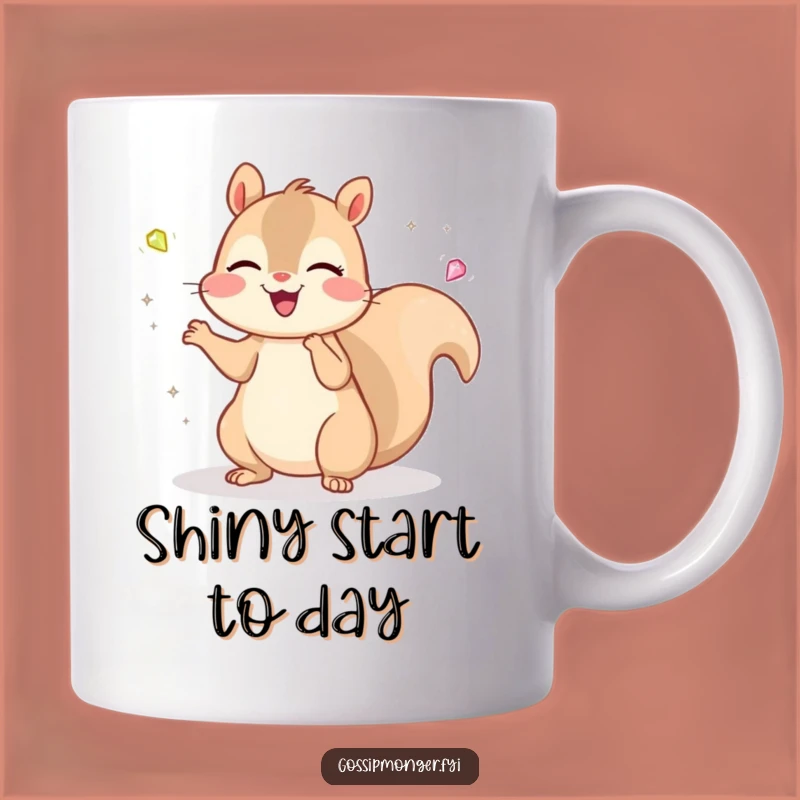 Funny Kawaii Squirrel Gem Juggler Mug, Cheerful Nutty Collector Gift