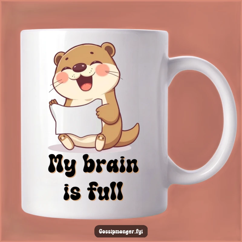 Funny Otter Mug: Giggling Otter with Crumpled Paper, Perfect Gift for Messy Minds