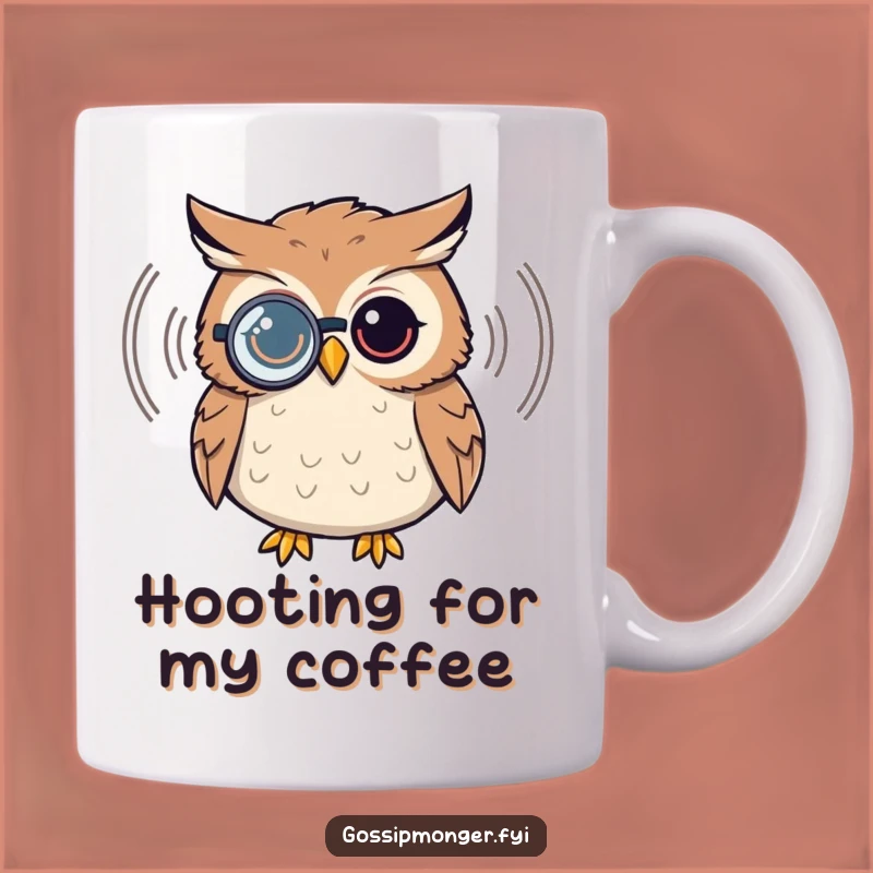 Funny Owl Monocle Mug - Wise Listening Character Gift