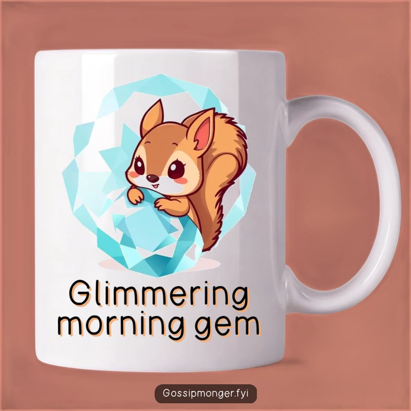 Funny Squirrel Gem Mug: Tiny Critter's Sparkle Surprise - Perfect Funny Gift