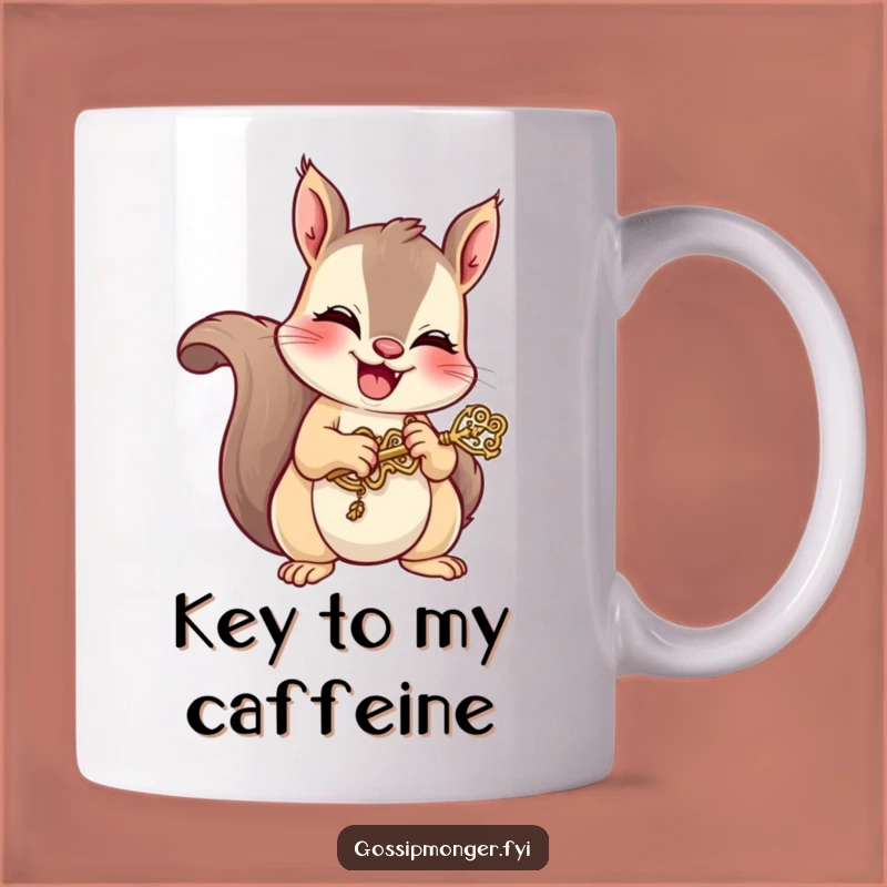 Funny Squirrel Key Mug: Mischievous Giggle Nutty Secret Gift