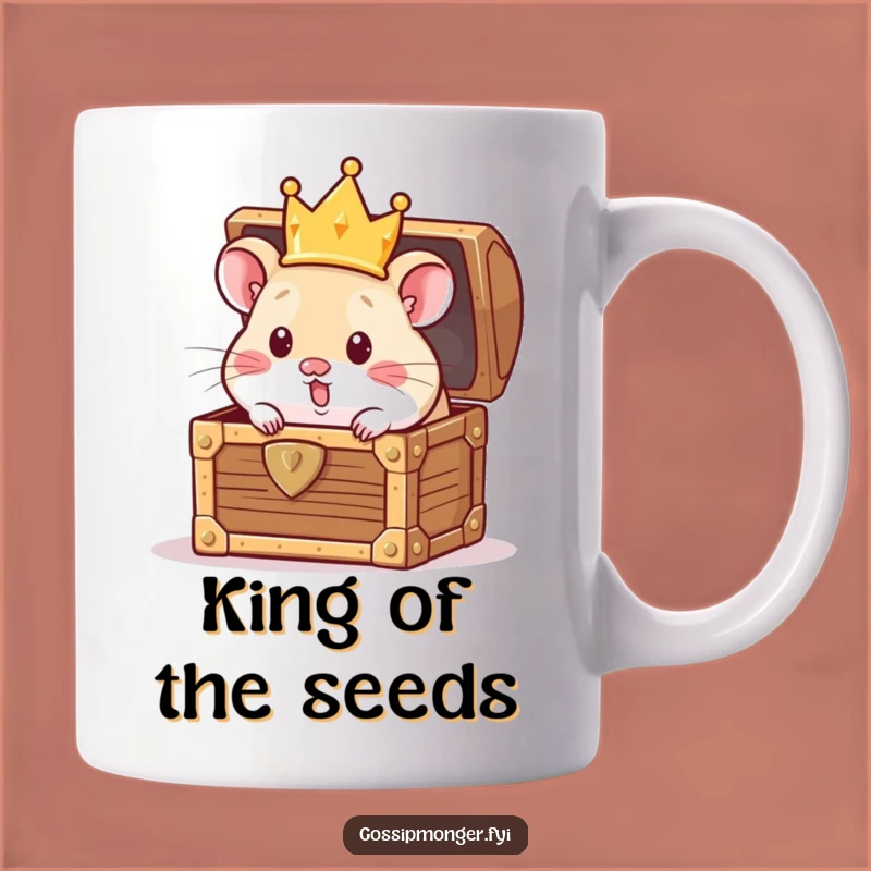 Funny Hamster Crown Mug: Curious Peek from Treasure, Perfect Funny Gift