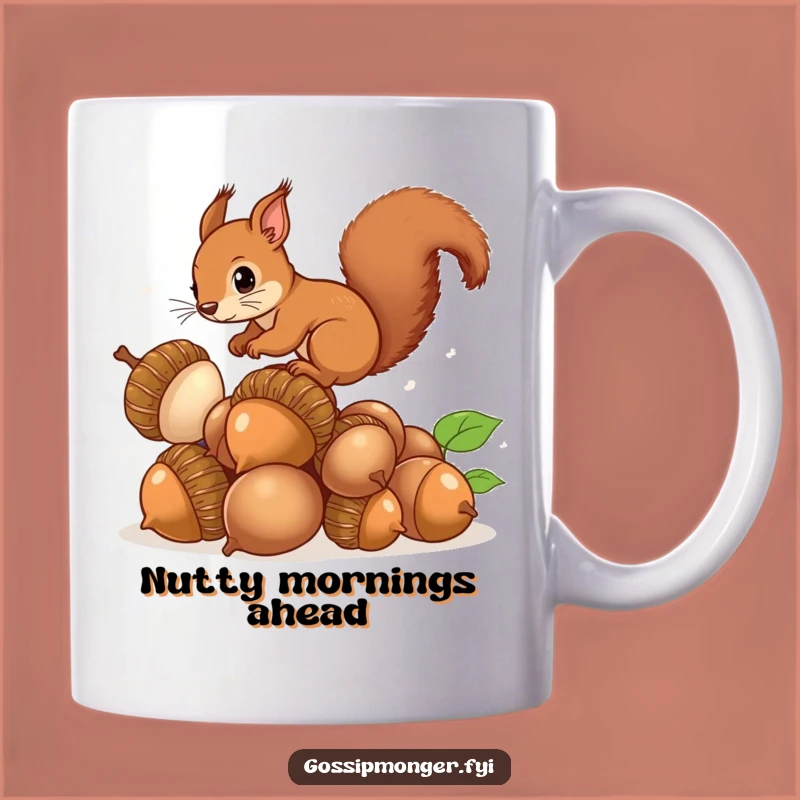 Funny Squirrel Acorns Mug: Curious Balance, Perfect Funny Gift for Nut Lovers and Hoarders