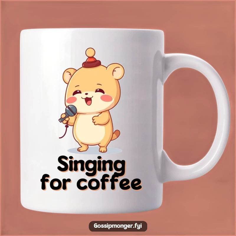 Funny Singing Creature Mug - Joyful Star Performer's Hilarious Gift