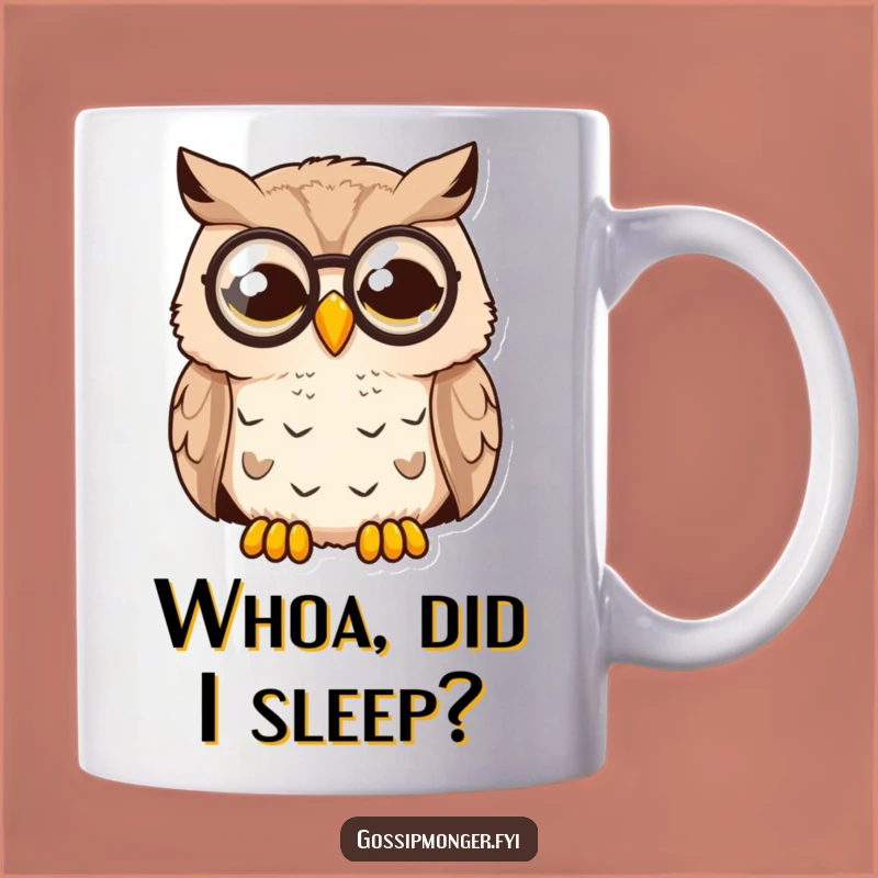 Funny Surprised Owl Mug: Wide Awake & Shocked Gentleman Owl Gift for Coffee Lovers