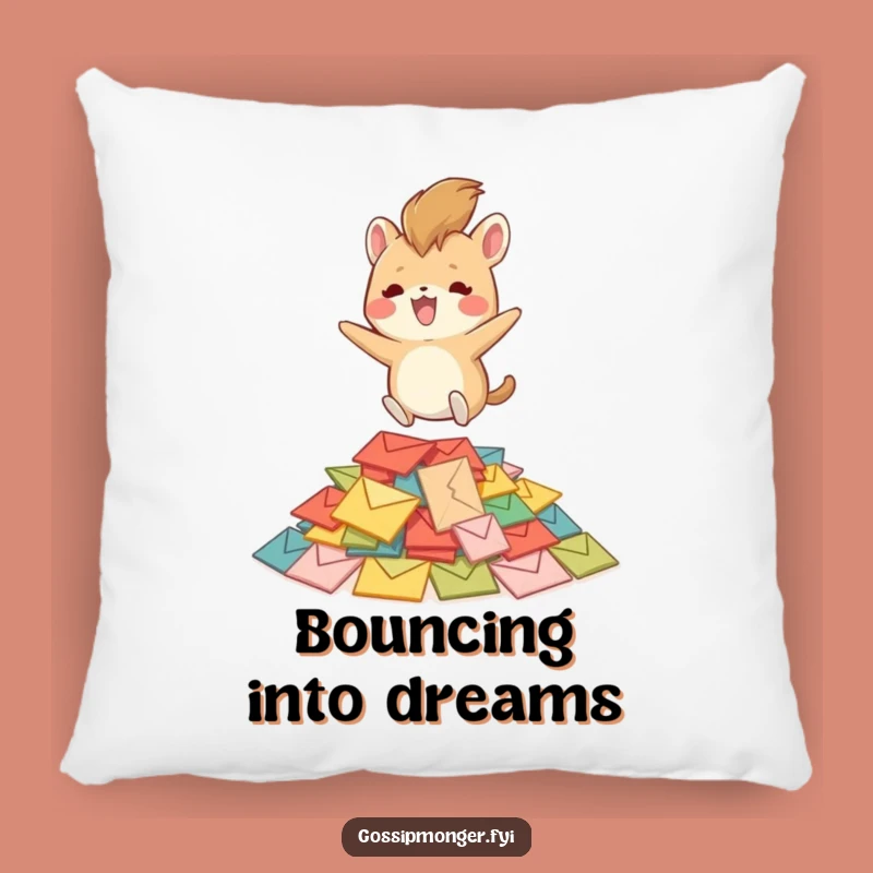Funny Bouncing Creature Pillow - Cozy Mail Lover's Humorous Cushion