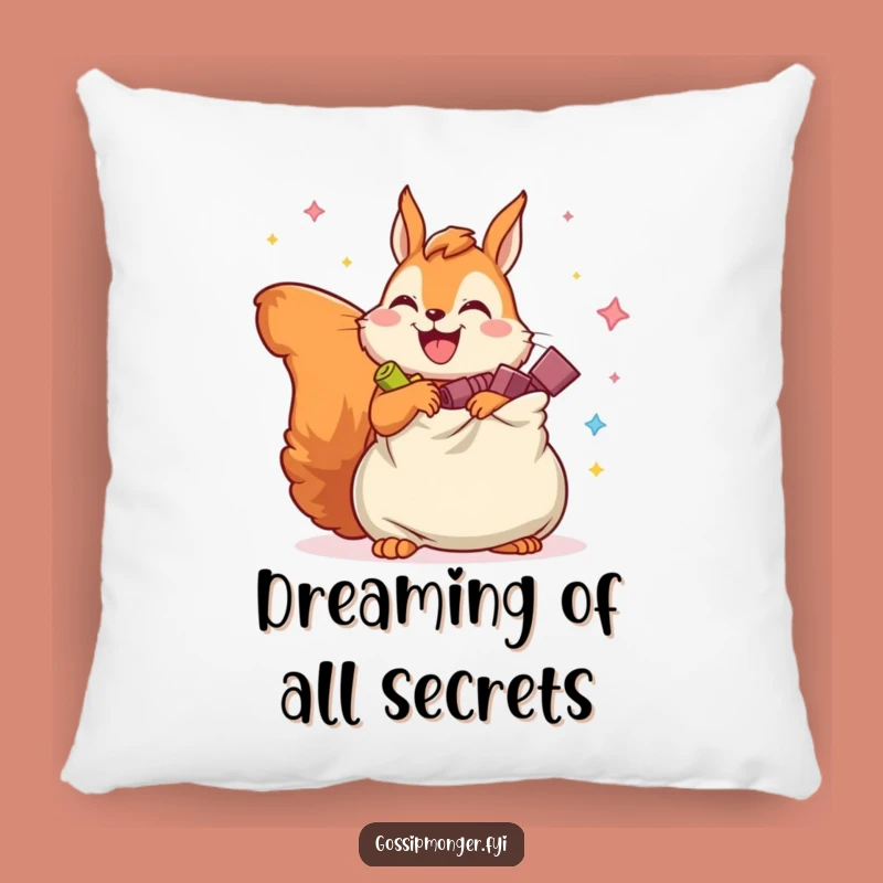 Funny Squirrel Pillow: Cozy Up with Imaginary Secrets and Joyful Comfort