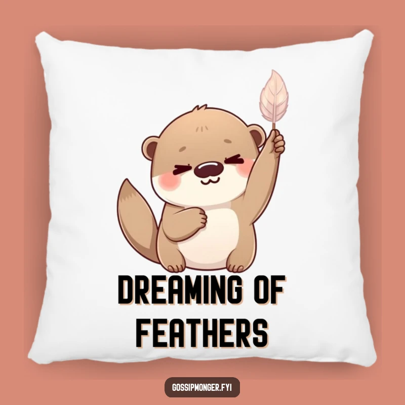Funny Otter Feather Pillow: Cozy & Playful Decor For Happy Homes