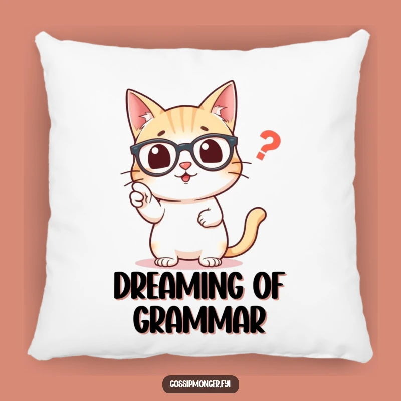 Funny Cat Comma Pillow: Cozy Comfort for Grammar Aficionados
