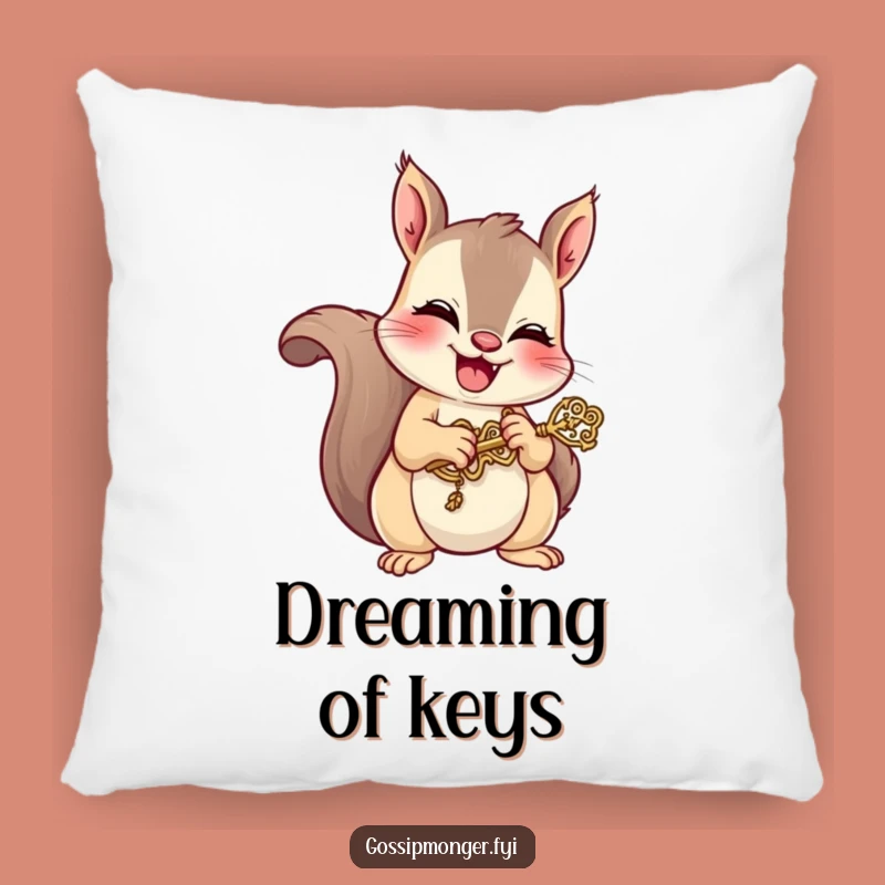 Funny Squirrel Key Pillow: Cozy Mischievous Cushion
