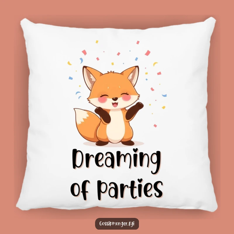 Funny Fox Pillow, Cozy Confetti Cushion, Hilarious Gift!