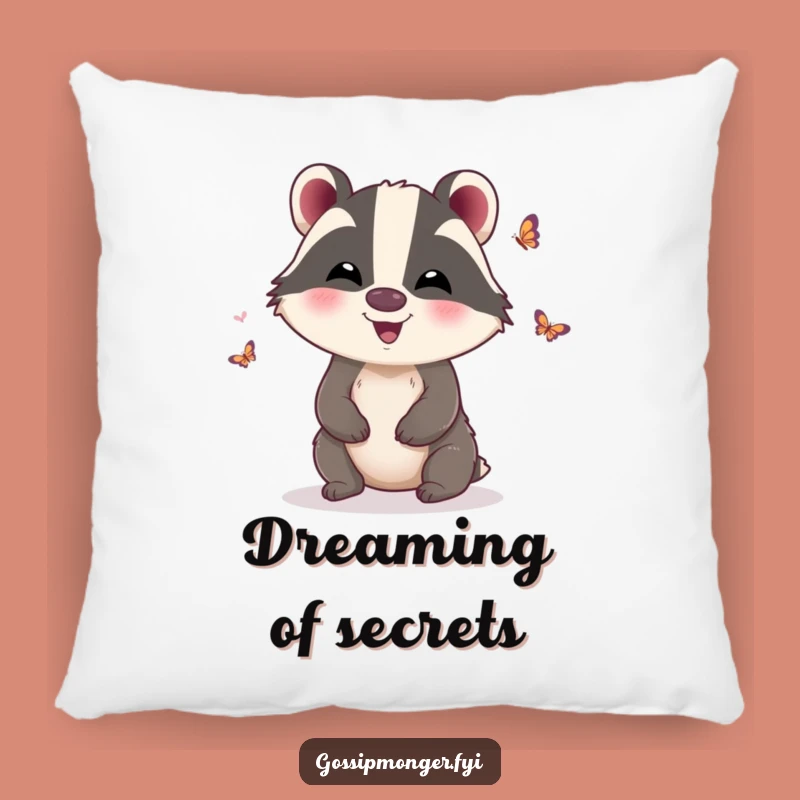 Funny Badger Butterfly Wings Pillow: Cozy Giggles, Perfect Funny Gift