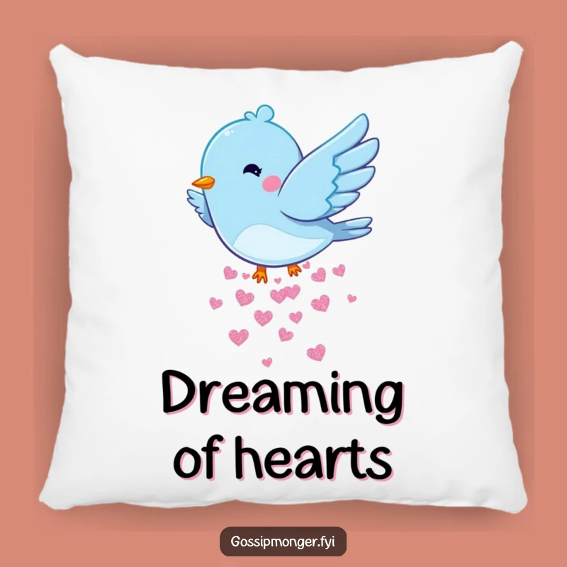 Funny Bluebird Hearts Pillow: Soft Playful Flutter, Perfect Funny Gift for Cozy Comfort