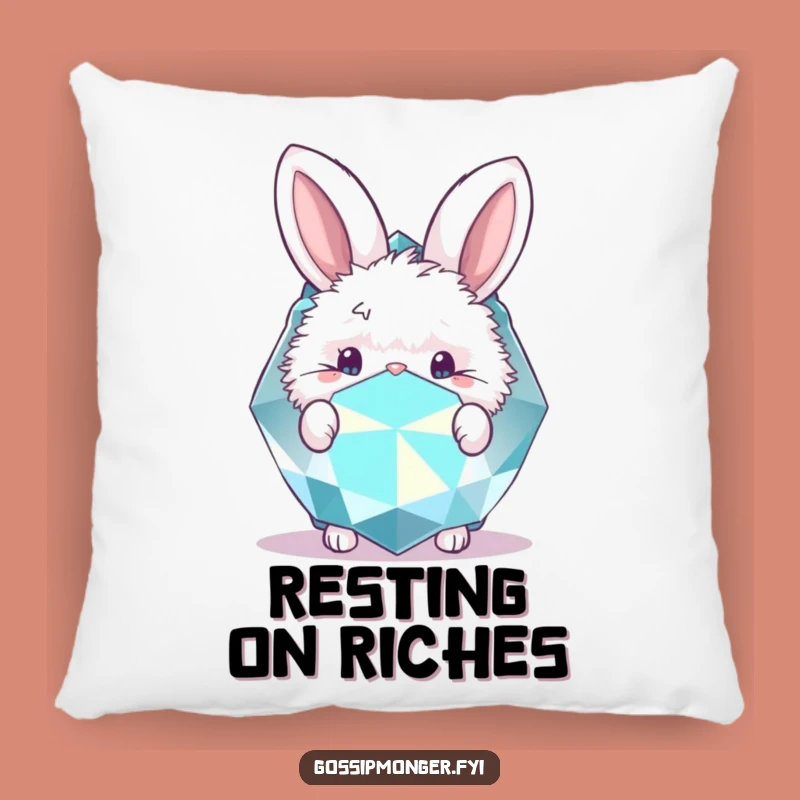Funny Bunny Gemstone Pillow: Cozy Comfort with a Sparkly Touch