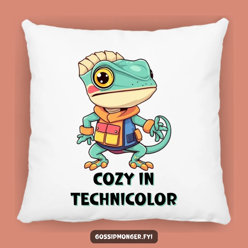 Funny Chameleon Fashion Pillow - Cozy & Hilarious Style Decor Accent