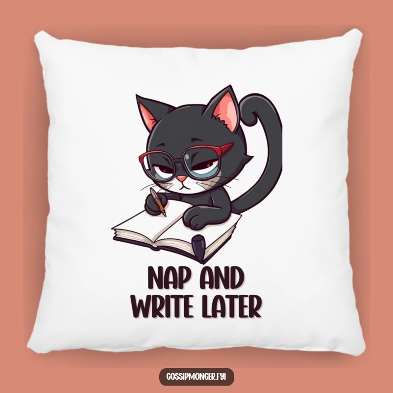 Funny Intellectual Cat Pillow: Cozy & Witty Home Decor Gift
