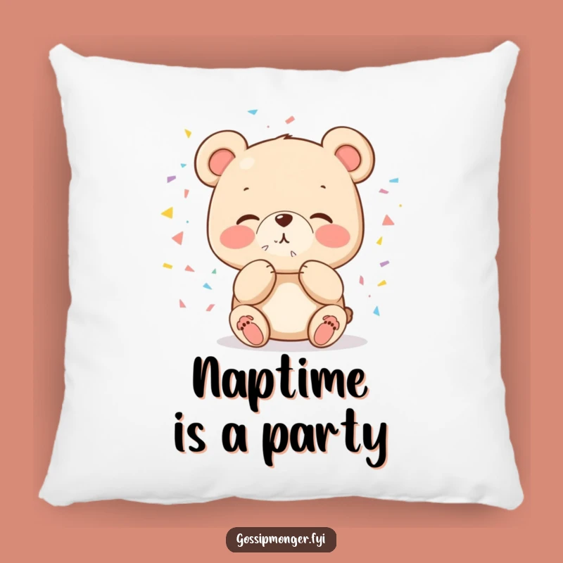 Funny Bear Confetti Pillow - Cute Huggable Celebration Gift
