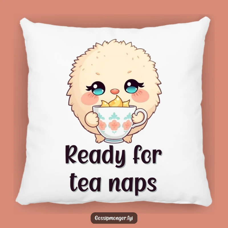 Funny Fluffy Creature Pillow: Cozy Winking Comfort, Perfect Humorous Accent!