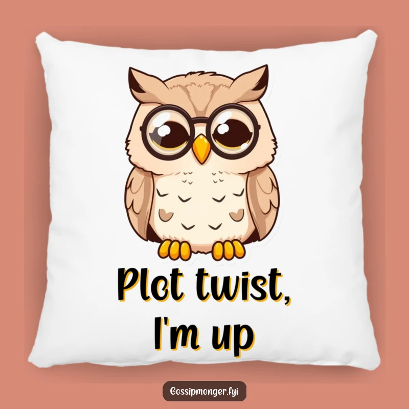 Soft Funny Surprised Owl Pillow: Cuddle Up with Shocked Gentlemanly Comfort