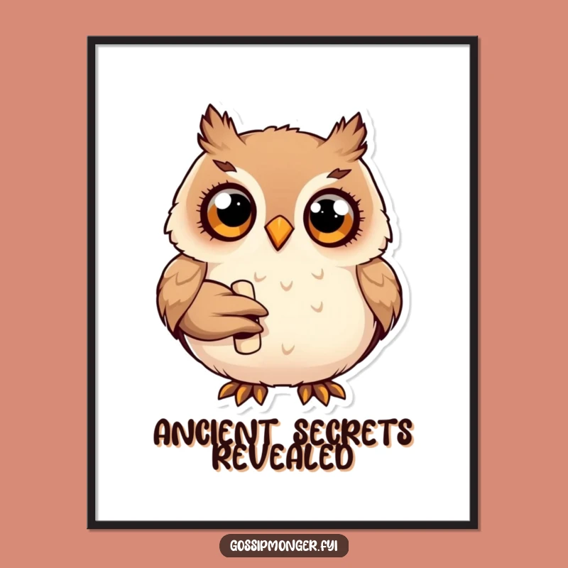 Funny Owl Scroll Digital Art: Printable Wisdom For Curious Walls