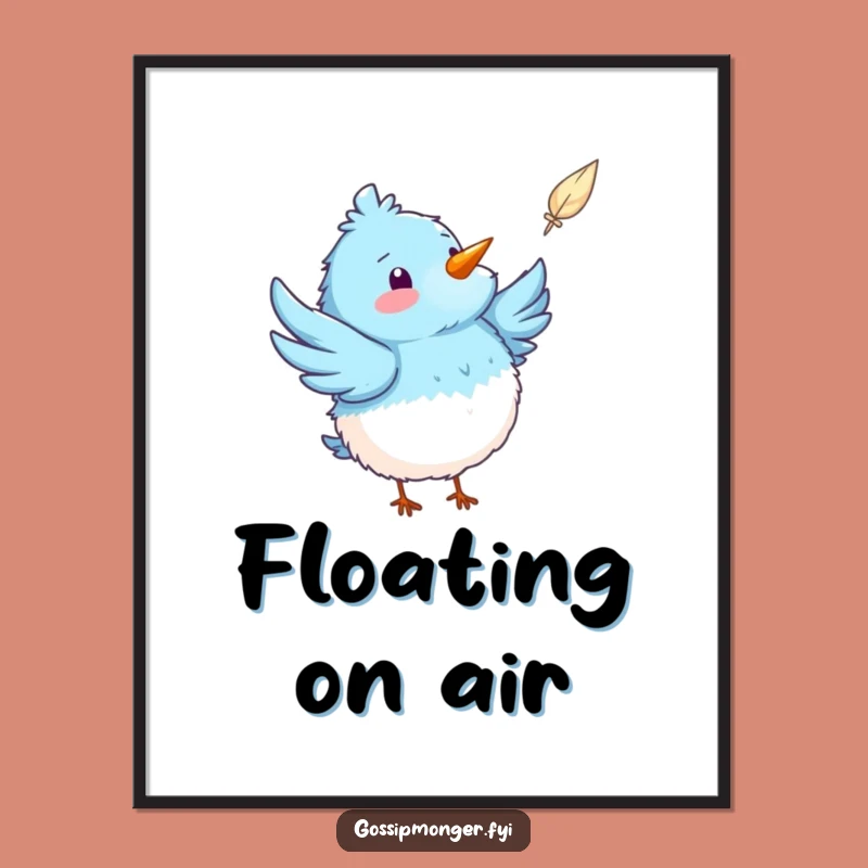 Funny Bird Feather Digital Art: Instant Whimsy for Your Walls