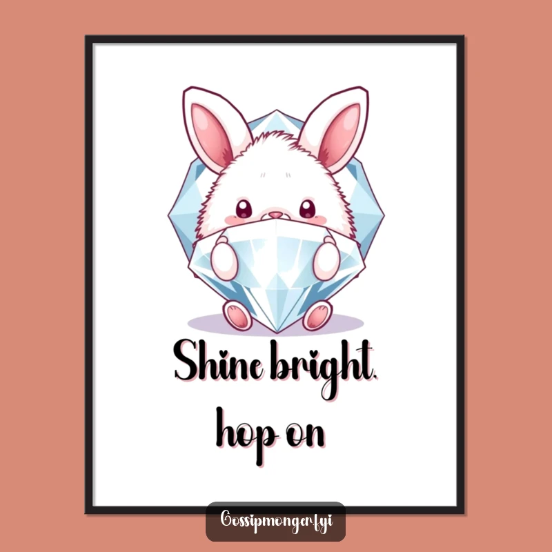 Funny Bunny Diamond Digital Art - Instant Adorable Decor