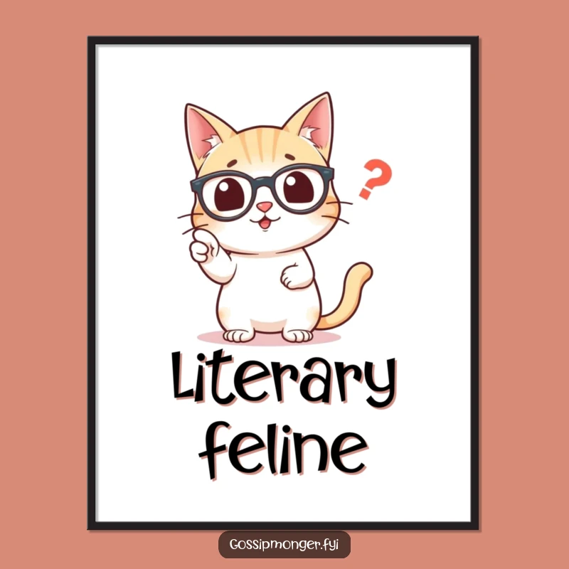 Funny Grammar Cat Digital Art: Punctuate Your Space with Wit